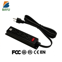 Multiprise murale 10A USA ETL pour l'Australie, 4 prises CA, 2 ports USB-A, cordon d'extension de 1m pour bureau