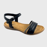 Sandales plates d'extérieur à double bride avec strass, confortables, à boucle de cheville réglable, semelle intérieure en daim souple antidérapante, sandales décontractées d'été