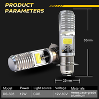 Mini Phares Avant de Moto à LED 12V-80V, Large Plage de Tension, 4000K-8000K, Étanche, Fixation Monopatin, Feux Auxiliaires Intégrés