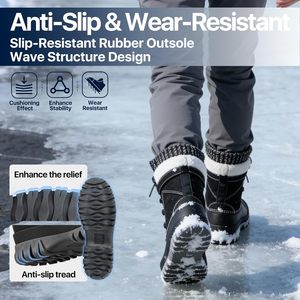 Botas de Nieve Impermeables para Mujer FOXA, Forradas de Felpa, Aisladas para Clima Frío - Product Image 4