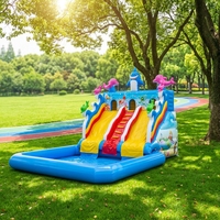 Toboggan aquatique gonflable avec piscine à jets d'eau pour jardin, fête à domicile, toboggan aquatique pour enfants, directement de l'usine, certifié CE, personnalisable