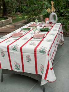 Chaman-e-Khaas <b>TABLE</b> <b>CLOTH</b> Natural Style Floral Print Home Decoration Wedding Garden <b>Party</b> <b>Table</b> Runner Placemat - Product Image 4