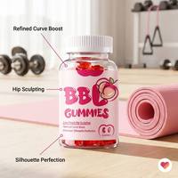 Gummies BBL Marque Blanche pour Sculpter les Hanches et Améliorer les Fesses, Saveur Pêche Luxe, 60 Unités, Soutien Courbes, Usine OEM ODM