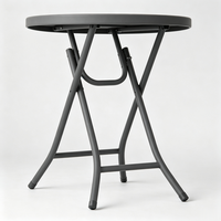 Table d'appoint portable pour patio extérieur, légère et pliable, avec structure en acier inoxydable, table ronde de 18 pouces avec verre imprimé, très vendue