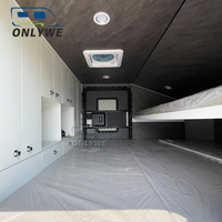 Caravane compacte ONLYWE à châssis en aluminium, remorque de voyage durable, remorque tout-terrain, camping-car léger avec pneus tout-terrain