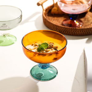 Vaso <span class=keywords><strong>de</strong></span> cristal <span class=keywords><strong>de</strong></span> 200ml <span class=keywords><strong>de</strong></span> colores con pie alto <span class=keywords><strong>para</strong></span> helado, postres, yogur, parfait, <span class=keywords><strong>para</strong></span> restaurante, <span class=keywords><strong>desayuno</strong></span>, batidos y zumos - Product Image 2