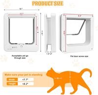 Porte Intelligente pour Chat avec 4 Capteurs de Collier, Clé RFID, Activation par Collier d'Animal, Télécommande, Porte pour Chat à Verrouillage 4 Voies, Porte Automatique pour Animaux