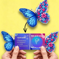 Cartes papillon personnalisées imprimées, de forme spéciale, pliées, de forme irrégulière, parfaites pour les cadeaux d'affaires, les cadeaux d'entreprise