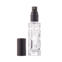 Flacon de parfum en verre transparent en forme de melon amer de 10 ml en vrac, rechargeable, avec bouchon à vis et pulvérisateur, emballage sérigraphié présenté