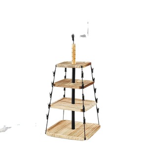 Estante giratorio de madera para refrigerios de 4 niveles con pizarra para exhibir dulces, chips, galletas y cupcakes. - Product Image 5