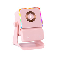 Support de téléphone à charge magnétique sans fil avec haut-parleur Bluetooth, lumière d'ambiance RGB et haut-parleur de bureau portable multifonction