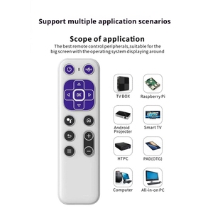 Hot bán 2.4 Gam không dây BT có thể sạc lại Mini Bàn phím T6 chức năng giọng nói Air Chuột TV box sử dụng IR học tập Microphone từ xa - Product Image 2