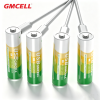 Batterie AA cylindrique au lithium rechargeable USB-C 1,5 V 3150 mWh à charge rapide pour appareils électroniques/appareils photo/jouets, plus de 1000 cycles