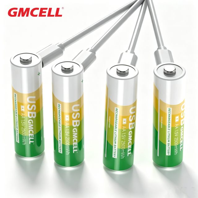 1.5V 3150mWh USB-C Rechargeable Cylindrical Lithium AA USB Battery Fast Charging for Electronics/Cameras/Toys 1000+ Cycles