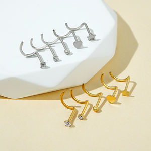 Joia de Piercing de Nariz Right Grand em Titânio ASTM F136 20G Hipoalergênico com Zircônia Cúbica/Esfera/Coração/Estrela em Formato de Parafuso - Product Image 2