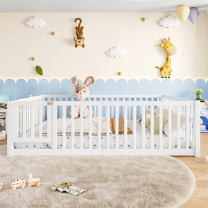 Corralito de Madera Blanco para Bebés con Puerta, Gran Área de Juego Segura para Niños Pequeños, Centro de Actividades Plegable para Guardería y Sala de Juegos - Product Image 2