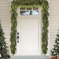 Guirlande de Noël artificielle en cèdre de 180 cm x 270 cm, verdure réaliste, feuillage de cèdre pour cheminée, manteau de cheminée, escalier, porte