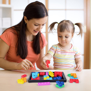 Silicone Building <b>Blocks</b> Tetris <b>Shape</b> Sorting Toy For Children 4-6 Years Old Color Recognition Educational Playset - Product Image 1