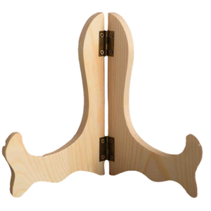 12CM 4inch Unfinished Wooden Standing Type Single Tier <b>Dish</b> and Bowl Display Cake Stand Holder - Product Image 1