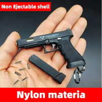 Prix d'usine – Porte-clés mini-pistolet 7,5 cm à l'échelle 1:3, détachable, en alliage de zinc électroplaqué, pendentif métallique, sans éjection de douilles, non fonctionnel