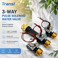 Vanne solénoïde bistable en plastique à 3 voies, 3/4 pouce BSP NPT, 6V CC, 1 entrée 3 sorties, pour minuterie d'arrosage