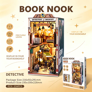 DIY <span class=keywords><strong>Detective</strong></span> 18th Street Book Nook Vintage Crime Alley Diorama a Doppio Strato con LED Caldo, Fermalibri Magico - Product Image 4