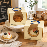 Boîtes à gâteaux biodégradables de luxe avec fenêtre, pelliculage mat, paillettes, emballage de boulangerie personnalisé imprimé pour les célébrations d'anniversaire et de mariage