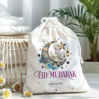 Décorations du Ramadan pour les enfants, sacs à bonbons pour les cadeaux de fête, fournitures religieuses, pochette cadeau Mubarak avec mosquée et Coran