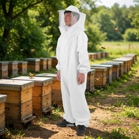 Combinaison et chapeau d'apiculteur blancs prêts à l'emploi, vêtements anti-piqûres avec soutien pour l'apiculture, état neuf