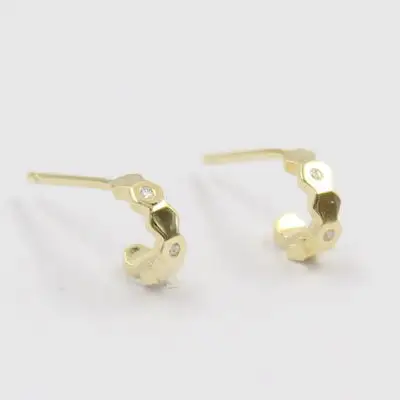 Korean New 18K Gold Plated Zircon Heart Earring Sterling Silver Cz Love Heart Stud Earrings For Girls /