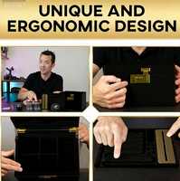 Kit de boîte de rangement en bambou de qualité supérieure avec serrure à combinaison |   Boîte de rangement décorative avec 3 bocaux en verre pour l'organisation à la maison et en voyage