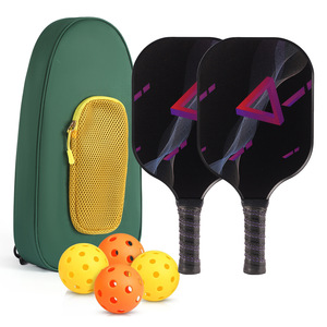 Raquettes de pickleball, 2 raquettes, 4 balles, 1 sac, noyau en nid d'abeille en fibre de verre, antidérapant, entraînement, sports de plein air - Product Image 1