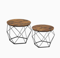 Table basse ronde en bois de style nordique rétro, tendance minimaliste, durable et écologique, modèle KFZ08, pour salons, chambres et balcons.