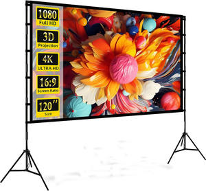 Pantalla de proyección/proyector 16:9 de 150 pulgadas con bolsa de transporte soporte de trípode pantalla de cine portátil para exteriores - Product Image 5