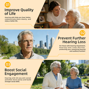 เครื่องช่วยฟัง Flysound H8 แบบออฟไลน์ ระบบปรับแต่งเสียงระดับมืออาชีพ เครื่องขยายเสียงทางการแพทย์ ดิจิทัล รองรับ Auracast แบบไร้สาย สำหรับผู้มีปัญหาทางการได้ยิน - Product Image 2