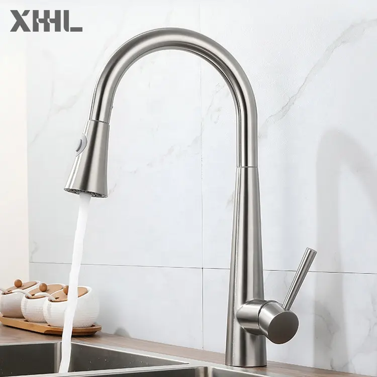 Faucets Factory Single Handle Commercial High Arc Pull Out Spray Head Kitchen Sink Faucets