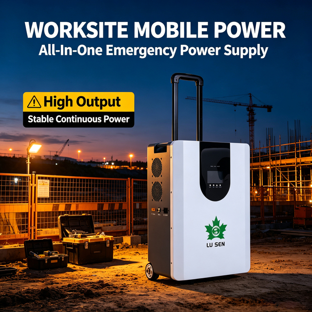 Smart 4kWh Wheeled Solar Battery 3000W, MPPT Hybrid Inverter Household Emergency Power Station