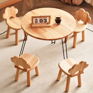 Nwe Style Wooden children table set cloud back classroom learning stool chair kindergarten kids party chairs