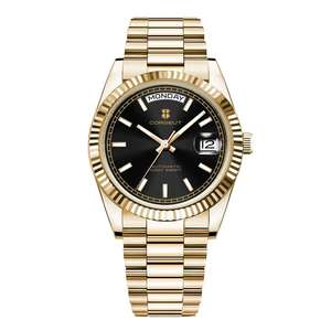 Stile di lusso <span class=keywords><strong>orologio</strong></span> d'<span class=keywords><strong>oro</strong></span> compatibile con il giorno di visualizzazione movimento automatico Design elegante a prezzi accessibili per gli uomini e le donne - Product Image 5