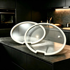 XBY Silicone Notched Lid With Tempered Glass Detachable Handle For Pots And Pans - Product Image 1
