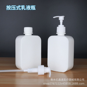 Botellas de plástico PE cuadradas blancas de 500 ml con tapa de rosca para envasado de cuidado personal - Product Image 2