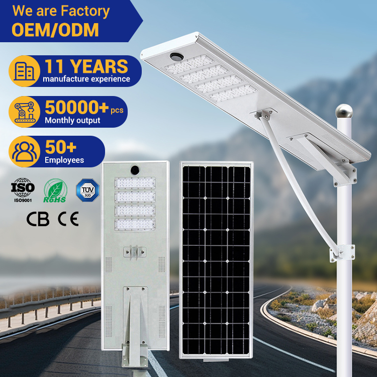 High Efficiency Ip65 Remote Control 40W 50W 60W 80W 100W 3.2V 35Ah 40Ah 60Ah 80Ah 100Ah Battery Aluminum Led Solar Street Light
