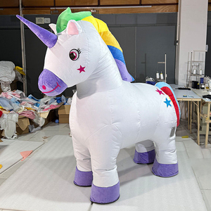 Disfraz de Mascota de unicornio arcoíris inflable para adultos estilo Little Pony para Carnaval, Cosplay y Navidad - Product Image 1