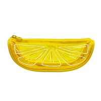 Trousse à crayons créative en PVC transparent, motif mignon pastèque, orange, kiwi, sac à stylos en gelée avec fermeture éclair pour l'école et le bureau