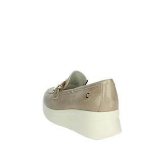 Cinzia <b>Soft</b> Women's Slip-On Platinum Platform Loafers Flat <b>Shoes</b> with Cushioned Faux Suede Upper - Product Image 1