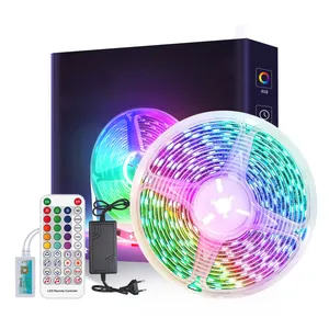 12V RGBIC RGB 5M 16.4ft Luar Ruangan IP65 Tahan Air Dekorasi Liburan Halloween dengan Kontrol Aplikasi Gigi Biru Lampu LED Strip Pintar