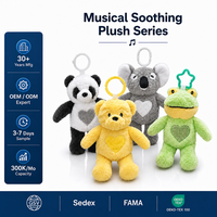 Jouet musical en peluche personnalisé Woodfield, bouton cœur à presser, berceuse apaisante, compagnon de sommeil pour bébé, fabrication OEM FAMA