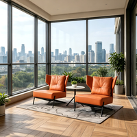Ensemble modulaire de salon de luxe moderne en cuir PU écologique avec rembourrage en éponge et structure en bois