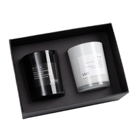 Nouvelle boîte d'emballage personnalisée en carton pour 2 pots de bougies chauffe-plat en verre, modèle 2027, avec support parfumé