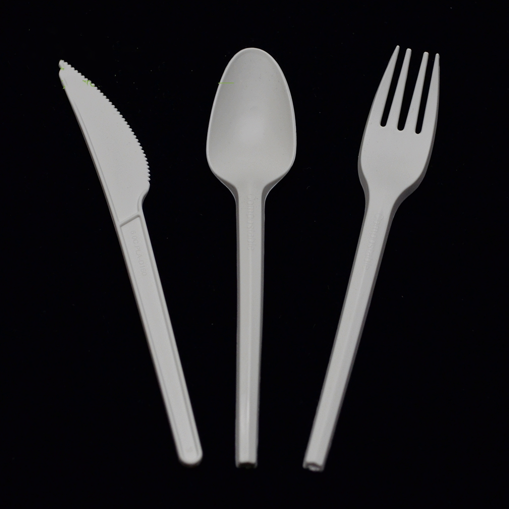 Nhựa Dùng Một Lần PLA Dao Kéo Ngã Ba/Dao/Muỗng/Flatware Set Đối Với Phương Tây Bữa Ăn Tối